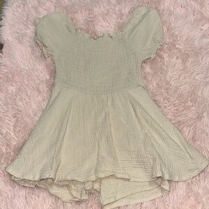 btween Cream Jumpsuit for Kids